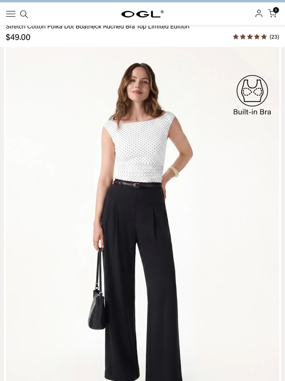 OGL White Top with Black Polka Dots